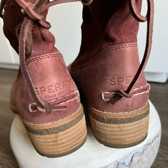 Sperry Maya Ronan Mid Calf Slouchy Leather Boot in Rust 7 - Picture 10 of 15
